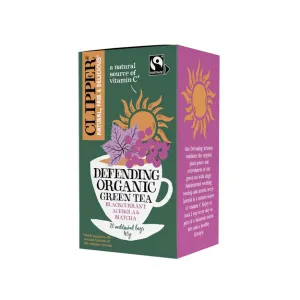 Clipper Defending Organic Green Tea Blackcurrant, Acerola & Matcha 40g