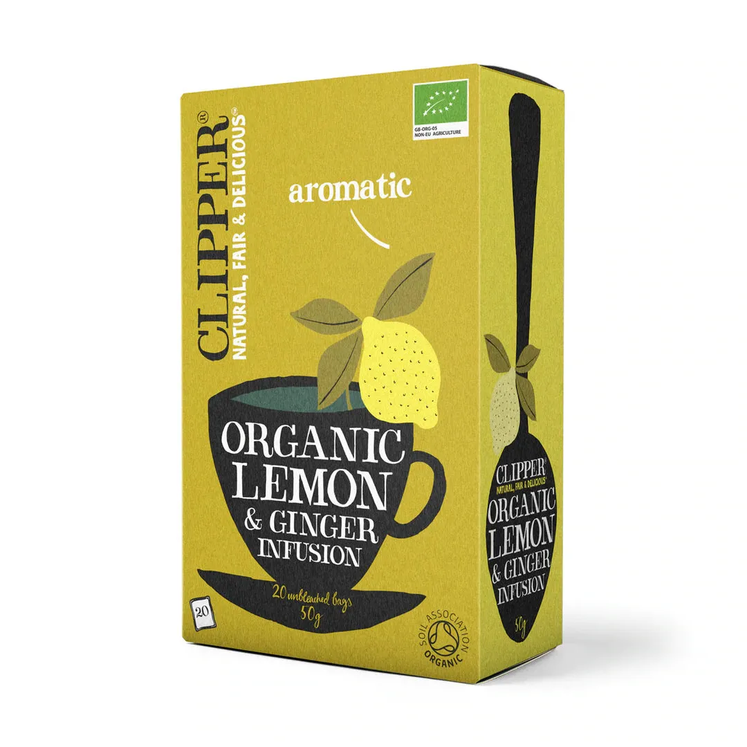 Clipper Organic Ginger & Lemon Infusion Tea 20 Bags