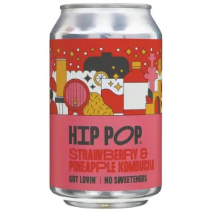 Hip Pop Strawberry & Pineapple Kombucha 330ml