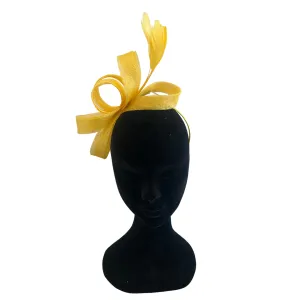 Sunshine Yellow Loop Feather Fascinator